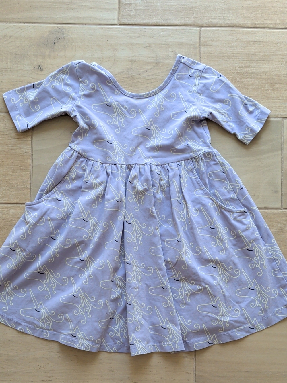 Hanna Andersson Lavender Unicorn Pocket Dress